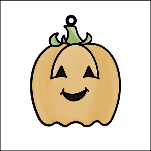 OL5380 - MDF Doodle Style Halloween Hanging - with or without banner - Cute Pumpkin Ghost - Olifantjie - Wooden - MDF - Lasercut - Blank - Craft - Kit - Mixed Media - UK