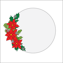 OL4332 - MDF Floral Circle - Freestanding or Hanging/no holes - Acrylic white, or clear or MDF Circle - Poinsettia - Olifantjie - Wooden - MDF - Lasercut - Blank - Craft - Kit - Mixed Media - UK