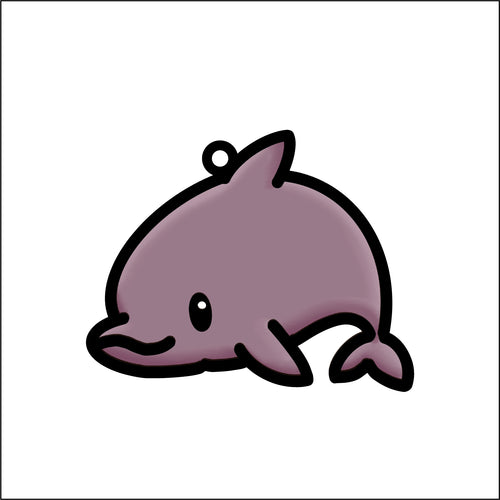 OL4828 - MDF Doodle Cute Animal Hanging Sealife - Dolphin 3 - Olifantjie - Wooden - MDF - Lasercut - Blank - Craft - Kit - Mixed Media - UK