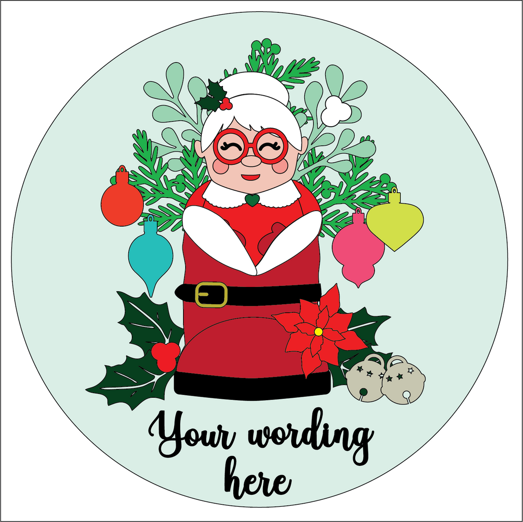 OL5298 - MDF Mix and Match Christmas Santa Boot Plaque - With Interchangable theme (Purchase separate under listing) - Mrs Claus Santa - Olifantjie - Wooden - MDF - Lasercut - Blank - Craft - Kit - Mixed Media - UK