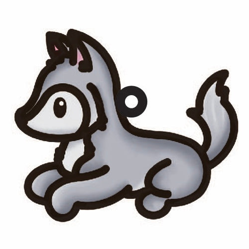 OL4488  - MDF Doodle Cute Animal Hanging - Wolf 1 - Olifantjie - Wooden - MDF - Lasercut - Blank - Craft - Kit - Mixed Media - UK