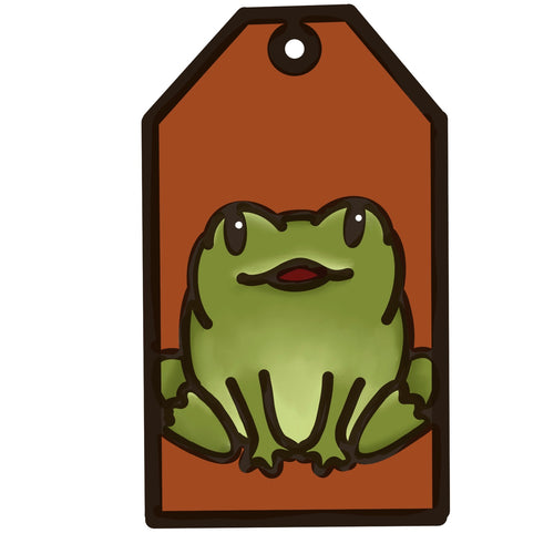 OL4575 - MDF Doodle Tag Hanging - Frog / Toad 2 - Olifantjie - Wooden - MDF - Lasercut - Blank - Craft - Kit - Mixed Media - UK