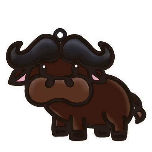 OL4515 - MDF Doodle Cute Animal Hanging - Buffalo - Olifantjie - Wooden - MDF - Lasercut - Blank - Craft - Kit - Mixed Media - UK