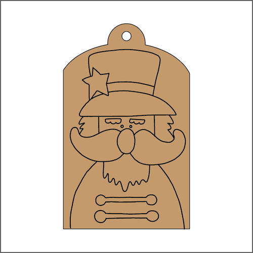 NO238 - MDF 2 Sizes  Christmas Hanging Bauble - Engraved Christmas Tag - Nutcracker - Olifantjie - Wooden - MDF - Lasercut - Blank - Craft - Kit - Mixed Media - UK