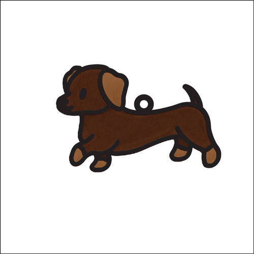 OL4982 - MDF Doodle Cute Dog Animal Hanging Pets  - Dachshund - Olifantjie - Wooden - MDF - Lasercut - Blank - Craft - Kit - Mixed Media - UK