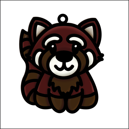 OL4867 - MDF Doodle Cute Animal Hanging - Red Panda 4 - Olifantjie - Wooden - MDF - Lasercut - Blank - Craft - Kit - Mixed Media - UK