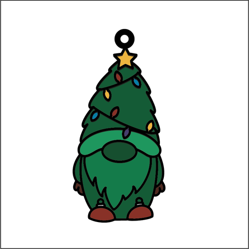 OL5525 - MDF Doodle Character Christmas Hanging Bauble - Gnome - Male Christmas Tree - Olifantjie - Wooden - MDF - Lasercut - Blank - Craft - Kit - Mixed Media - UK