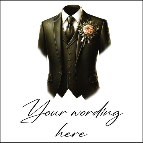 UV467 - UVDTF - DECAL ONLY - Personalised Wedding Prom Event Theme - Suit Waistcoat Style 10 - Olifantjie - Wooden - MDF - Lasercut - Blank - Craft - Kit - Mixed Media - UK