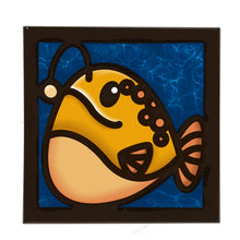 OL4552 - MDF Ladder Insert Tile - Doodle Cute Sealife - Anglerfish - Olifantjie - Wooden - MDF - Lasercut - Blank - Craft - Kit - Mixed Media - UK