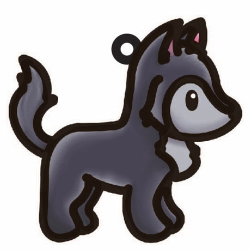 OL4491 - MDF Doodle Cute Animal Hanging - Wolf 4 - Olifantjie - Wooden - MDF - Lasercut - Blank - Craft - Kit - Mixed Media - UK