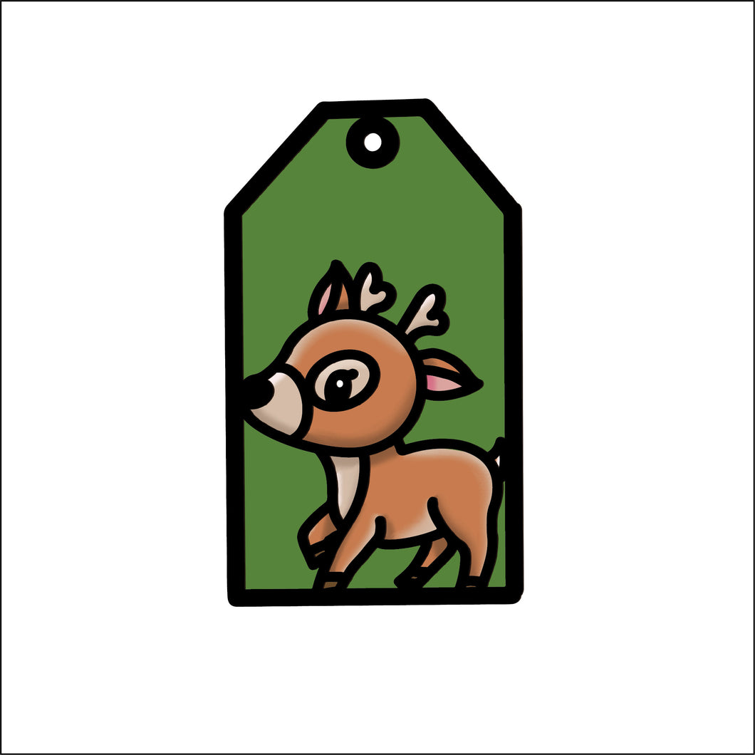 OL4778 - MDF Doodle Tag Hanging - Woodland - Deer - Olifantjie - Wooden - MDF - Lasercut - Blank - Craft - Kit - Mixed Media - UK