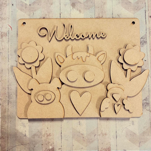 NO128 - MDF Personalised Farm Animal Hanging Sign - Olifantjie - Wooden - MDF - Lasercut - Blank - Craft - Kit - Mixed Media - UK