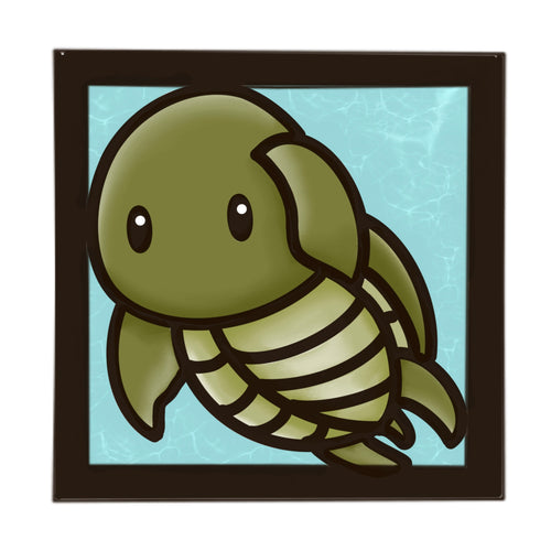 OL4611 - MDF Ladder Insert Tile - Doodle Cute Sealife - Turtle - Olifantjie - Wooden - MDF - Lasercut - Blank - Craft - Kit - Mixed Media - UK