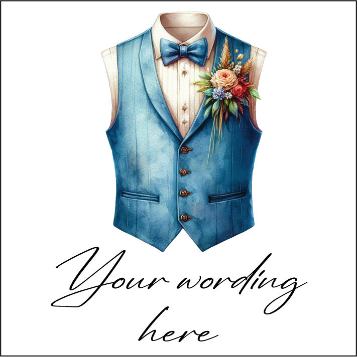 UV487 - UVDTF - DECAL ONLY - Personalised Wedding Prom Event Theme - Groom Suit Waistcoat Style 21 - Olifantjie - Wooden - MDF - Lasercut - Blank - Craft - Kit - Mixed Media - UK