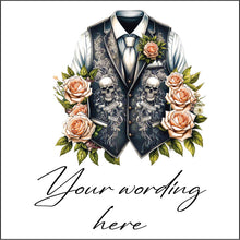 UV465 - UVDTF - DECAL ONLY - Personalised Wedding Prom Event Theme - Suit Waistcoat Style 8 - Olifantjie - Wooden - MDF - Lasercut - Blank - Craft - Kit - Mixed Media - UK