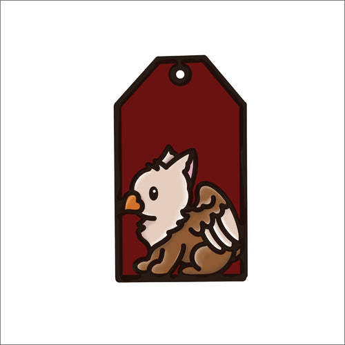 OL4684 - MDF Doodle Tag Hanging - Griffen 2 - Olifantjie - Wooden - MDF - Lasercut - Blank - Craft - Kit - Mixed Media - UK