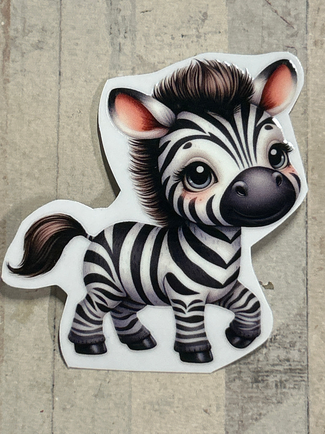 UV760 - UVDTF - Decal only - Cute Zebra - Olifantjie - Wooden - MDF - Lasercut - Blank - Craft - Kit - Mixed Media - UK