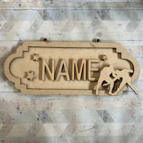 SS197 - MDF Wrestling Personalised Street Sign - Medium (8 letters) - Olifantjie - Wooden - MDF - Lasercut - Blank - Craft - Kit - Mixed Media - UK