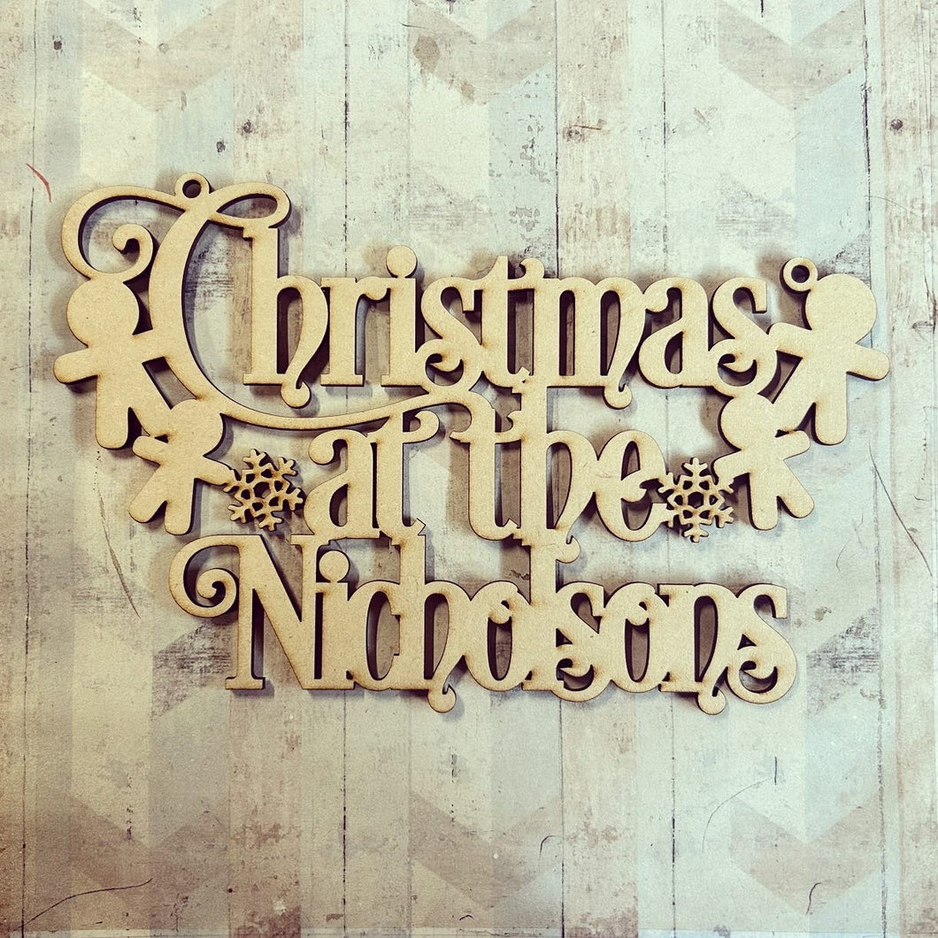 OL3704 - MDF Christmas at the …. ‘Gingerbread’ hanging - Olifantjie - Wooden - MDF - Lasercut - Blank - Craft - Kit - Mixed Media - UK