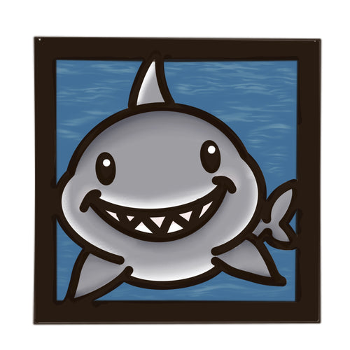 OL4546 - MDF Ladder Insert Tile - Doodle Cute Sealife - Shark - Olifantjie - Wooden - MDF - Lasercut - Blank - Craft - Kit - Mixed Media - UK