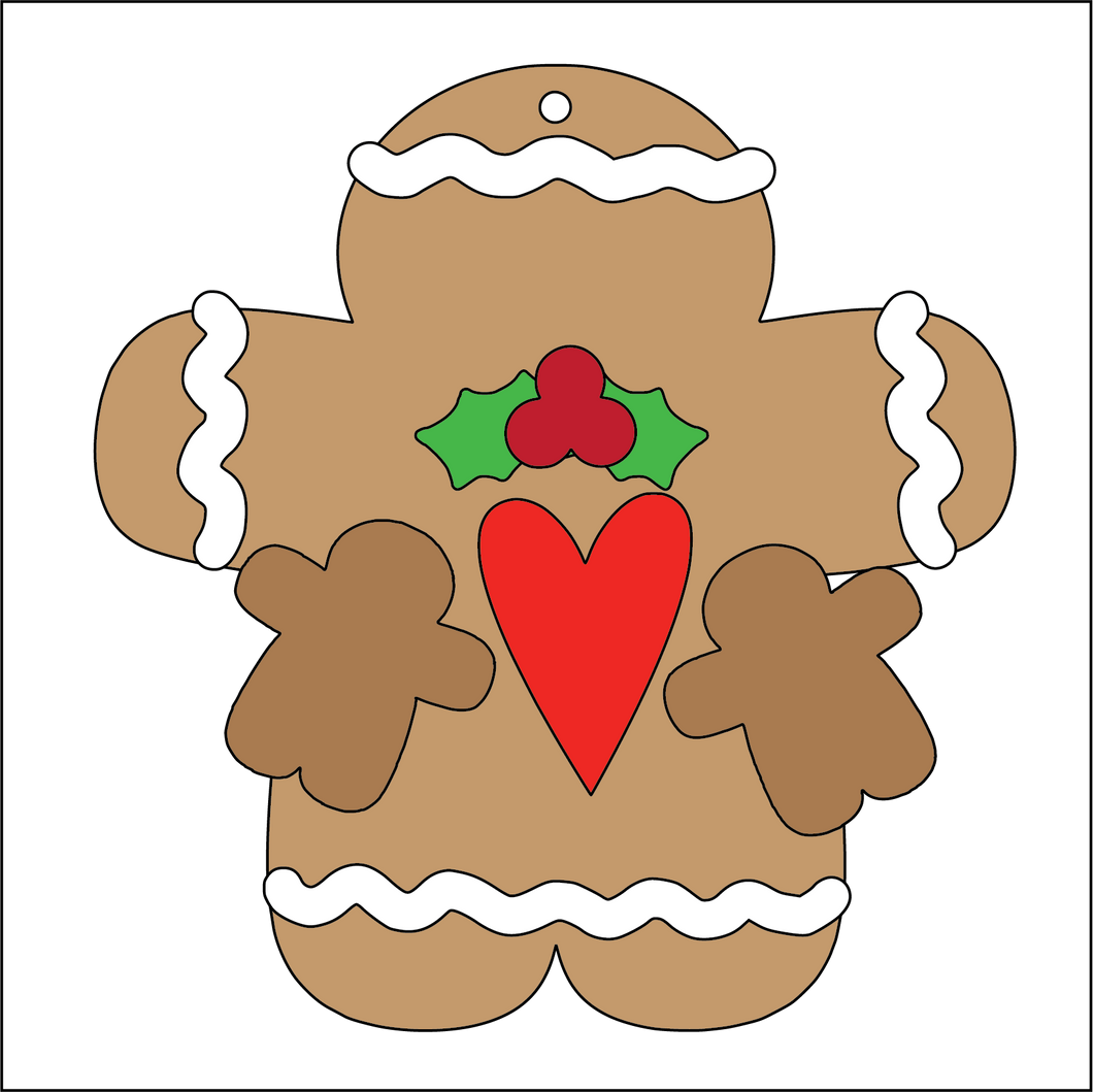 NO171- MDF 2 Sizes Christmas Gingerbread Mum - Olifantjie - Wooden - MDF - Lasercut - Blank - Craft - Kit - Mixed Media - UK