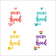 UV181 - Acrylic and UVDTF - Inspirational Star - You are loved  - 1 Heart and UVDTF Decal - Olifantjie - Wooden - MDF - Lasercut - Blank - Craft - Kit - Mixed Media - UK