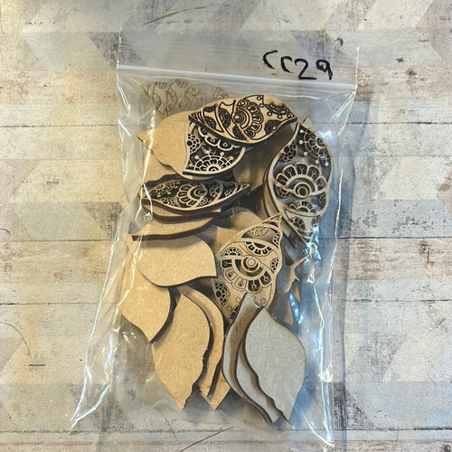 Sale CC29 mandala Snails - Olifantjie - Wooden - MDF - Lasercut - Blank - Craft - Kit - Mixed Media - UK