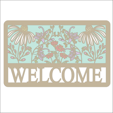 OL5129 - MDF Personalised 25cm Rectangle layered Plaque Wild Flowers Theme - Olifantjie - Wooden - MDF - Lasercut - Blank - Craft - Kit - Mixed Media - UK