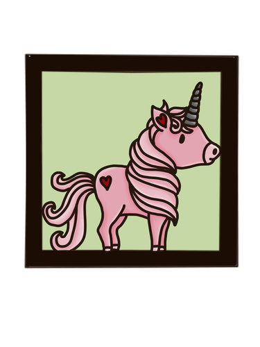 OL3979 - MDF Ladder Insert Tile - Doodle Unicorn 4 - Olifantjie - Wooden - MDF - Lasercut - Blank - Craft - Kit - Mixed Media - UK