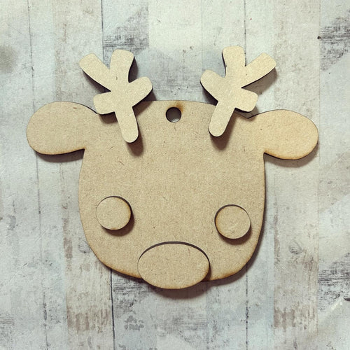 NO001 - MDF Magnet Size Simple Reindeer - Olifantjie - Wooden - MDF - Lasercut - Blank - Craft - Kit - Mixed Media - UK