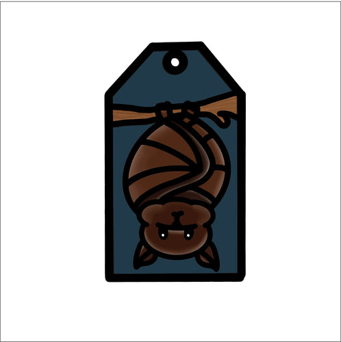 OL4681 - MDF Doodle Tag Hanging - Bat 1 - Olifantjie - Wooden - MDF - Lasercut - Blank - Craft - Kit - Mixed Media - UK