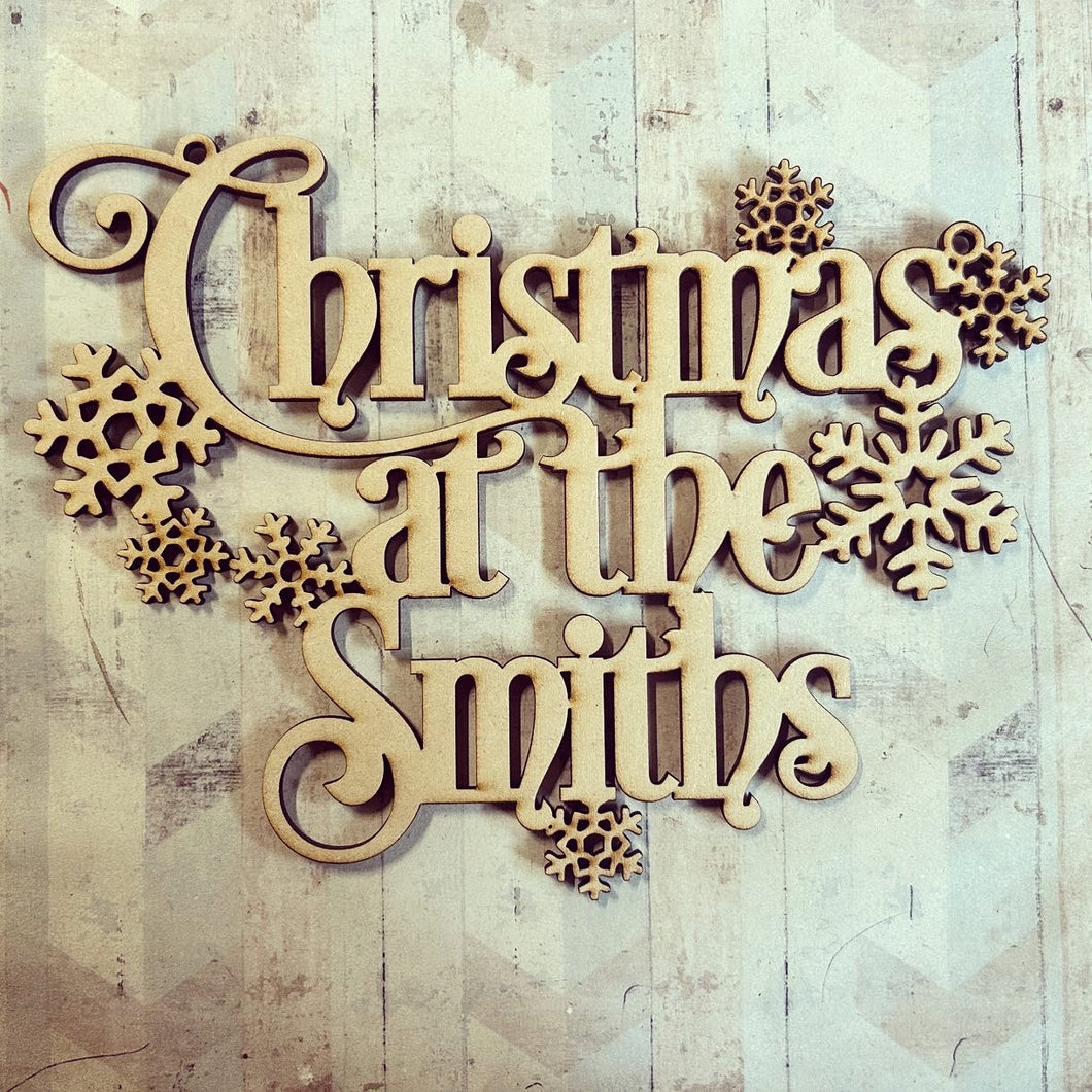 OL3705 - MDF Christmas at the …. ‘snowflakes’ hanging - Olifantjie - Wooden - MDF - Lasercut - Blank - Craft - Kit - Mixed Media - UK