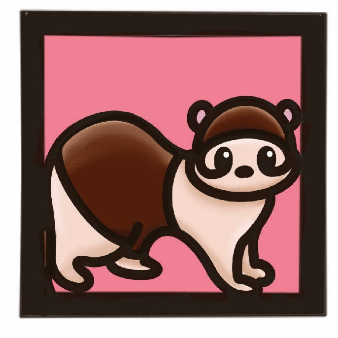 OL4726 - MDF Ladder Insert Tile - Doodle Cute Pet - Ferret - Olifantjie - Wooden - MDF - Lasercut - Blank - Craft - Kit - Mixed Media - UK