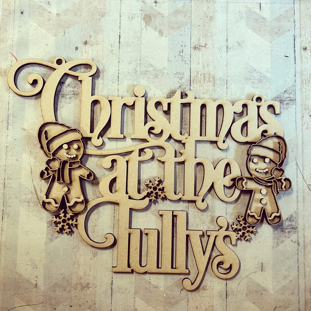 OL3707 - MDF Christmas at the …. ‘Doidle Gingerbread’ hanging - Olifantjie - Wooden - MDF - Lasercut - Blank - Craft - Kit - Mixed Media - UK