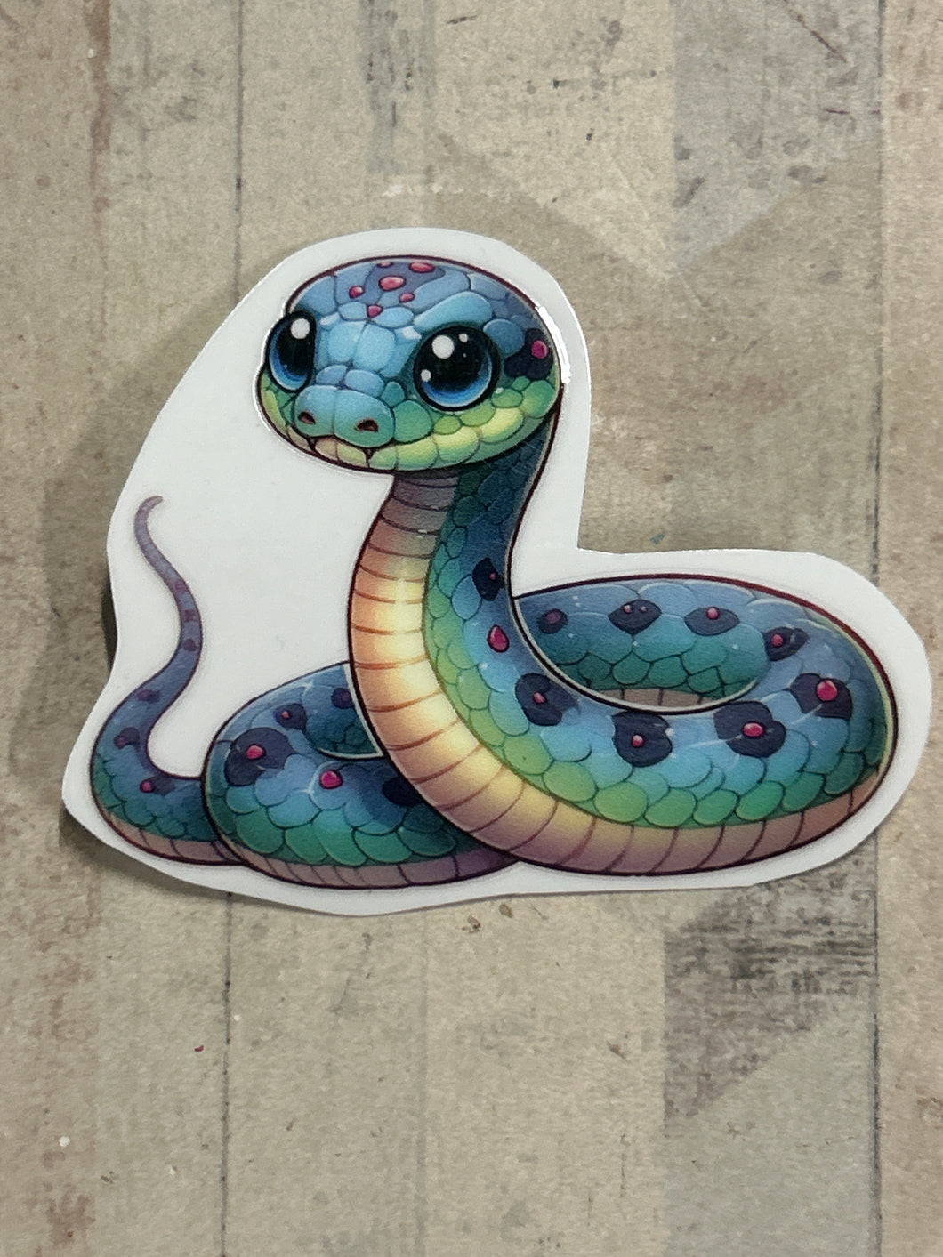 UV758 - UVDTF - Decal only - Cute Snake - Olifantjie - Wooden - MDF - Lasercut - Blank - Craft - Kit - Mixed Media - UK