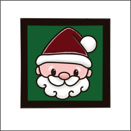 OL5457 - MDF Ladder Insert Tile - Christmas Doodle Character - Santa - Olifantjie - Wooden - MDF - Lasercut - Blank - Craft - Kit - Mixed Media - UK