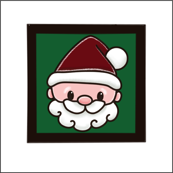 OL5457 - MDF Ladder Insert Tile - Christmas Doodle Character - Santa - Olifantjie - Wooden - MDF - Lasercut - Blank - Craft - Kit - Mixed Media - UK