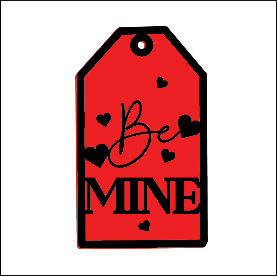 OL5527 - MDF Valentines Tag - Be Mine - Olifantjie - Wooden - MDF - Lasercut - Blank - Craft - Kit - Mixed Media - UK