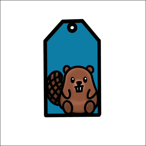 OL4780 - MDF Doodle Tag Hanging - Woodland - Beaver - Olifantjie - Wooden - MDF - Lasercut - Blank - Craft - Kit - Mixed Media - UK