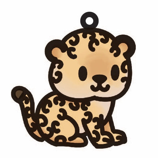 OL4493 - MDF Doodle Cute Animal Hanging - Cheetah 2 - Olifantjie - Wooden - MDF - Lasercut - Blank - Craft - Kit - Mixed Media - UK
