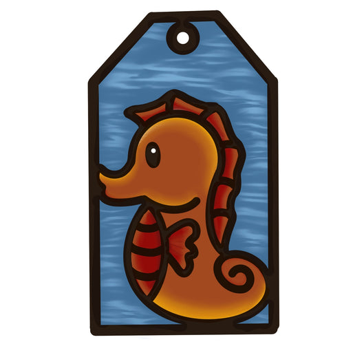 OL4612 - MDF Doodle Tag Hanging - Seahorse - Olifantjie - Wooden - MDF - Lasercut - Blank - Craft - Kit - Mixed Media - UK