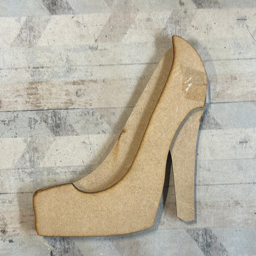 8/2 Sale 16cm shoe x1 - Olifantjie - Wooden - MDF - Lasercut - Blank - Craft - Kit - Mixed Media - UK