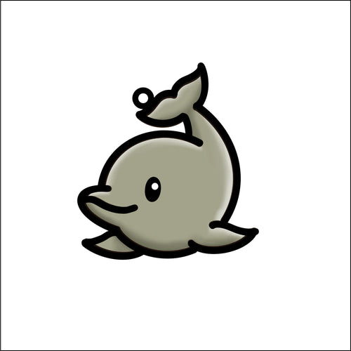OL4830 - MDF Doodle Cute Animal Hanging Sealife - Dolphin 5 - Olifantjie - Wooden - MDF - Lasercut - Blank - Craft - Kit - Mixed Media - UK