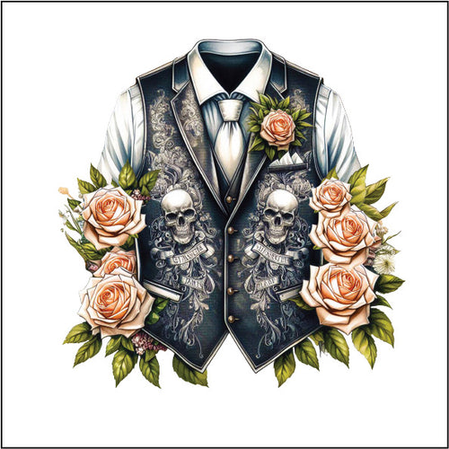 UV418 - UVDTF - Wedding Event Prom Theme - Suit Waistcoat style 11 - Olifantjie - Wooden - MDF - Lasercut - Blank - Craft - Kit - Mixed Media - UK