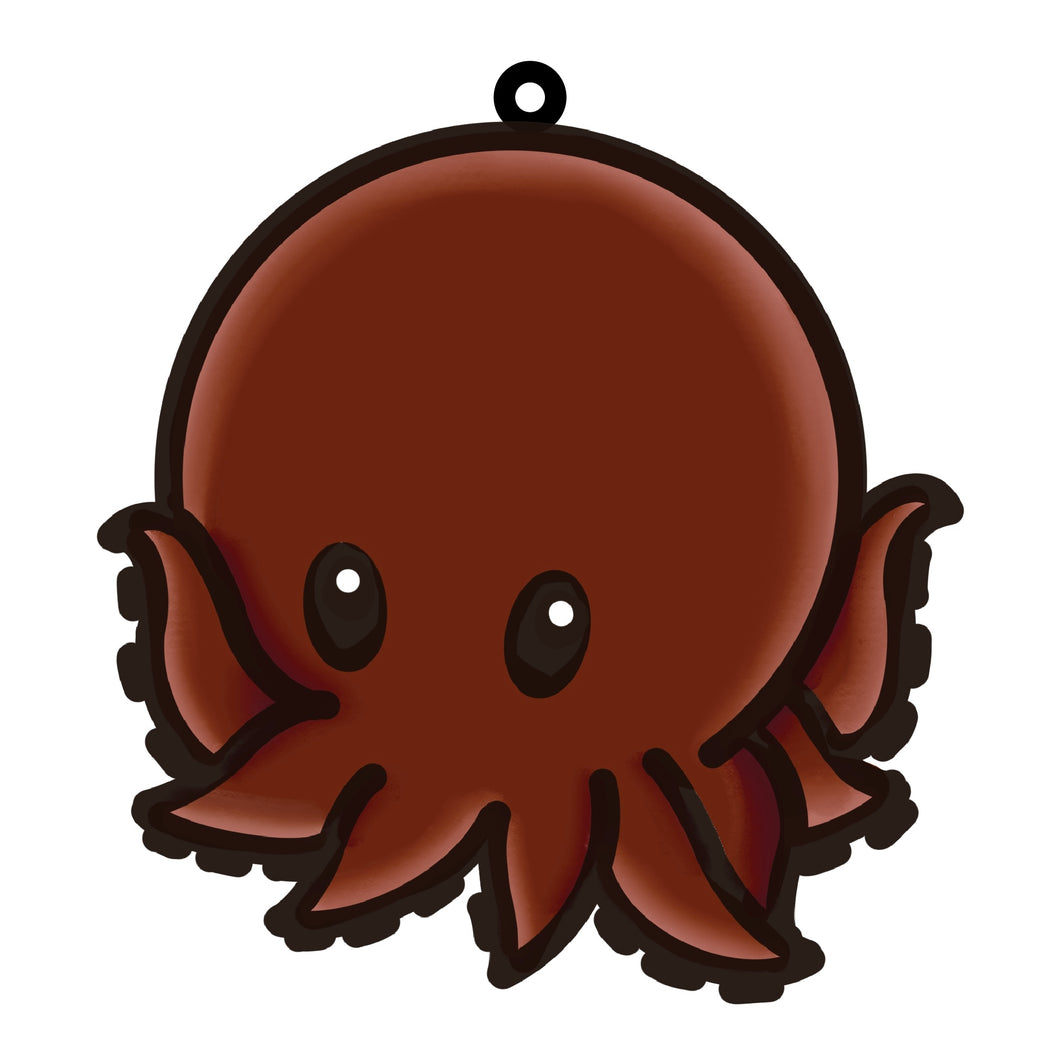OL4563 - MDF Doodle Cute Animal Hanging Sealife  - Octopus - Olifantjie - Wooden - MDF - Lasercut - Blank - Craft - Kit - Mixed Media - UK
