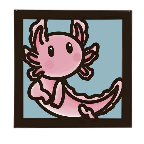 OL4610 - MDF Ladder Insert Tile - Doodle Cute Sealife - Axolotl - Olifantjie - Wooden - MDF - Lasercut - Blank - Craft - Kit - Mixed Media - UK