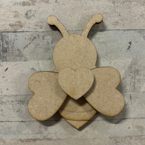 OL5213 - MDF Layered Magnet 8cm size bee - Olifantjie - Wooden - MDF - Lasercut - Blank - Craft - Kit - Mixed Media - UK