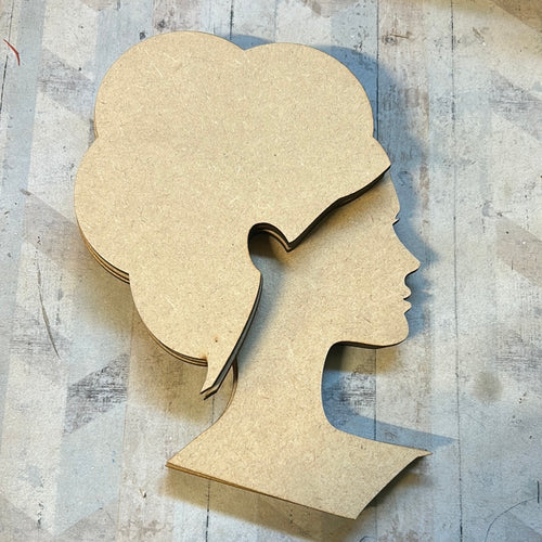 Sale AA73  Women Silhouette and hair  x 3 - Olifantjie - Wooden - MDF - Lasercut - Blank - Craft - Kit - Mixed Media - UK