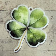 UV286 - Acrylic and UVDTF Four Leaf Clover Keyring - Olifantjie - Wooden - MDF - Lasercut - Blank - Craft - Kit - Mixed Media - UK