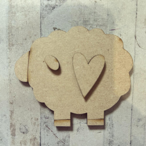 NO004 - MDF Magnet Size Simple Sheep 2 - Olifantjie - Wooden - MDF - Lasercut - Blank - Craft - Kit - Mixed Media - UK